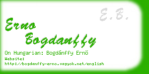 erno bogdanffy business card